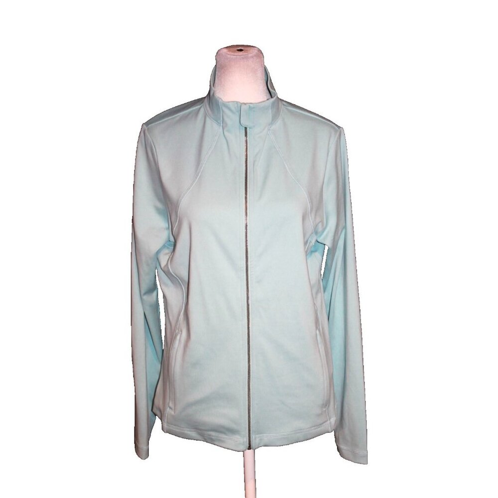 Gilly Hicks Women's Active Recharge Zip-Up Jacket Sky Blue Long-Sleeve Size XL